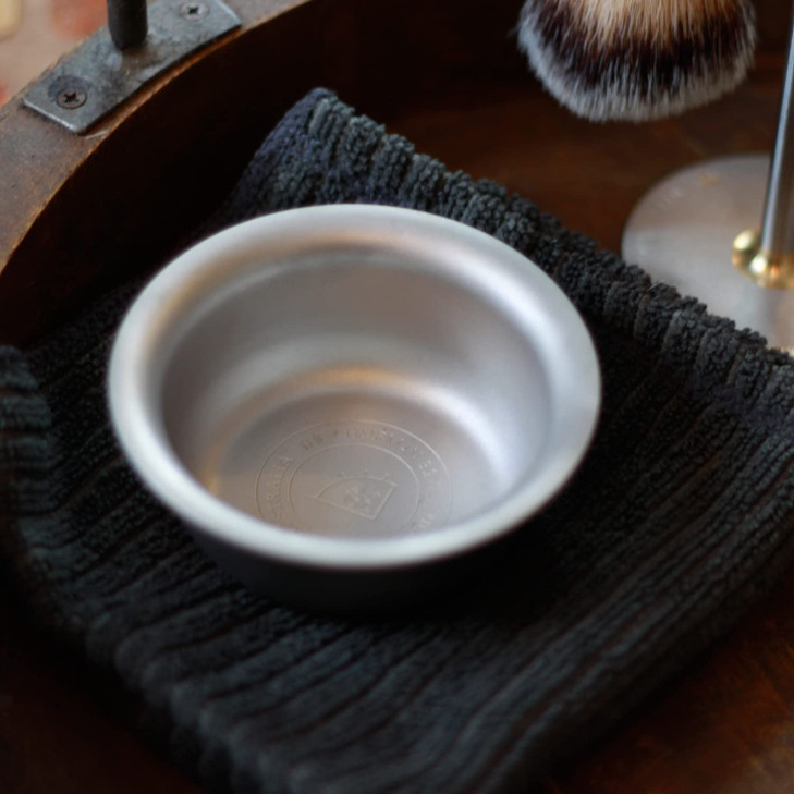 Vikings Blade Luxury Shaving Soap Bowl Sandblasted Steel for Fast Thick Lather Unbreakable Tactile Texture Great for Sta