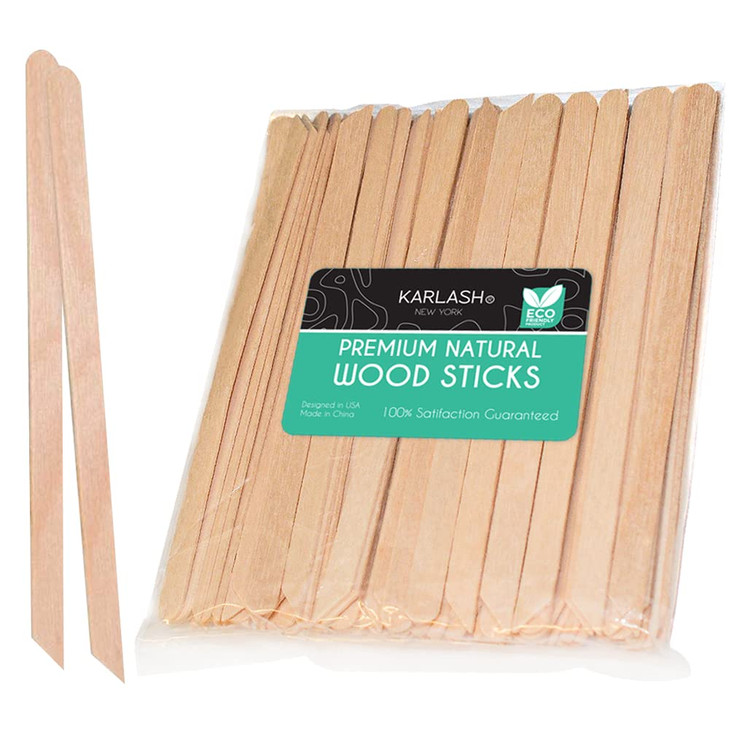 100 Pieces Small Wax Sticks Wood Spatulas Applicator Craft Sticks for Body Hair Eyebrow Lip Nose Removal SlantedRound Pa