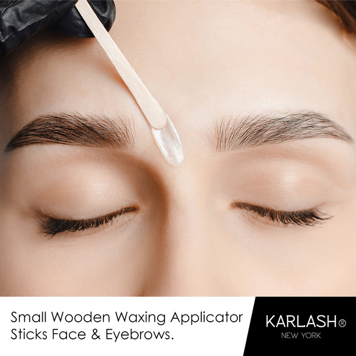 100 Pieces Small Wax Sticks Wood Spatulas Applicator Craft Sticks for Body Hair Eyebrow Lip Nose Removal SlantedRound Pa