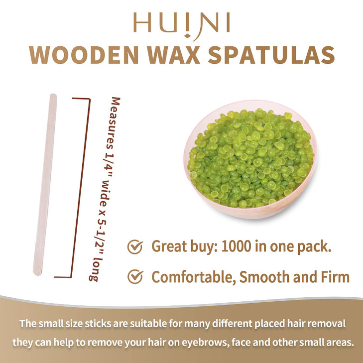 Huini 1000 Ct Wooden Waxing Applicators Sticks for Face Eyebrows Wax Spatula Hair Removal CDS023
