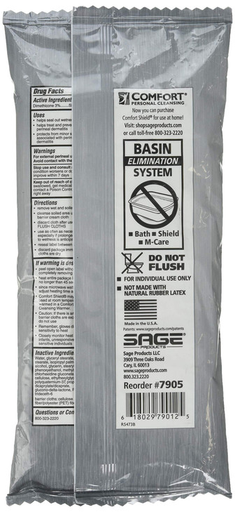 Comfort Shield Barrier Cream Cloths for Incontinence Skin Care 1 Package 8 ClothsPkg Incontinence Wipes 1 Package 8 Wipe