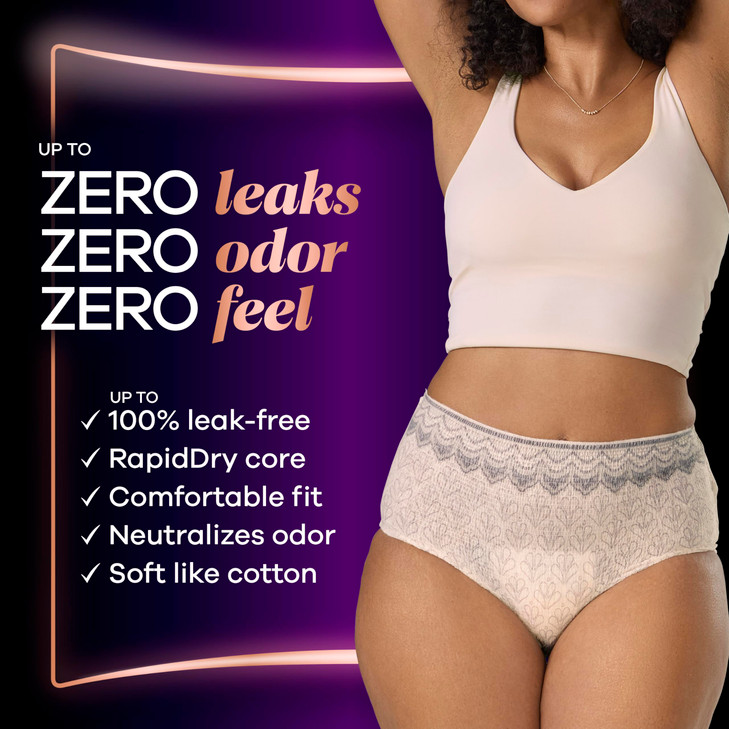 Always Discreet Boutique Incontinence and Postpartum Underwear for Women Maximum Protection SmallMedium Rosy 12 Count