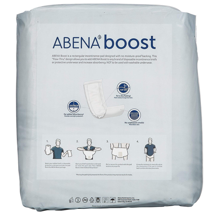 Abena BOOST Fluff Incontinence Pads No BarrierFlowThrough Sizes Normal To Extra Large Extra Large 20 Count