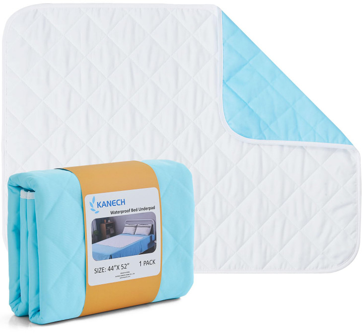 KANECH Bed Pads Washable Waterproof 44x52 1 Pack Heavy Absorbency Reusable Incontinence Underpads for Adults Elderly Kid