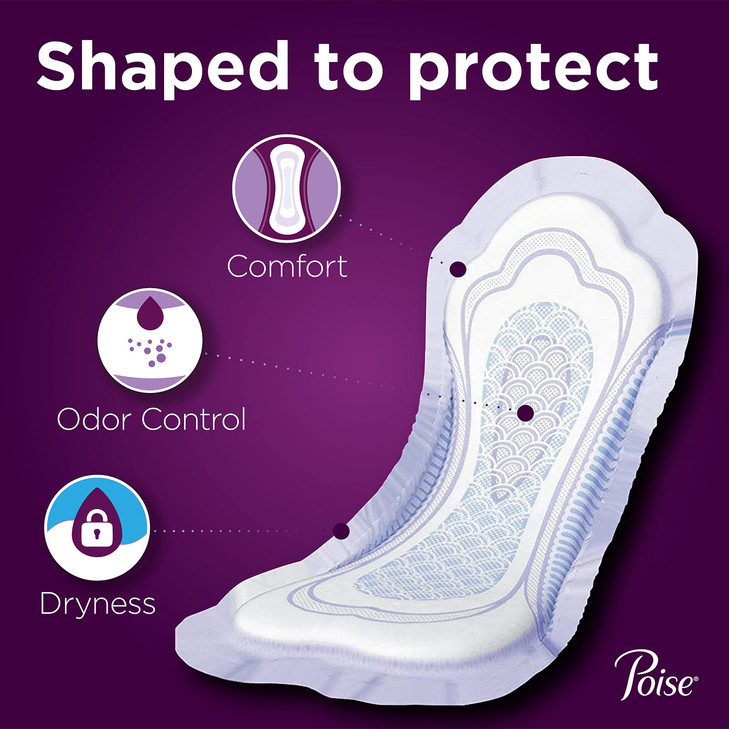 Poise Incontinence Pads Maximum Absorbency Long 64 Count Pack of 1