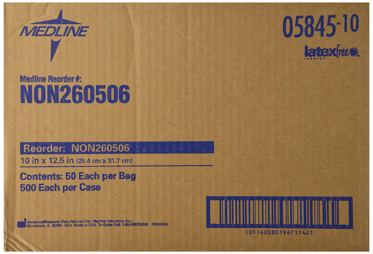 Medline Deluxe Dry Disposable Washcloths 10 x 13 Inch 50 Wipes Per Bag Case of 10 Bags 500 Wipes Total