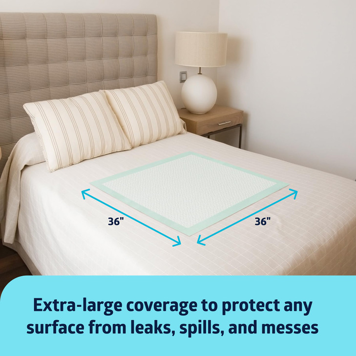 Medline Super Absorbent Underpad 36 x 36 50 Count Extra Large Disposable Incontinence Pads Protective Bed Pads Chucks Fo