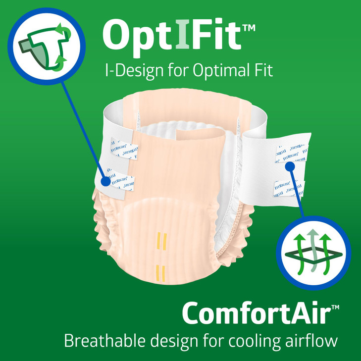 FitRight Adult Diapers 80 Count Size Small Waist Size 2032 Incontinence Briefs for Men and Women Disposable Moisture Wic
