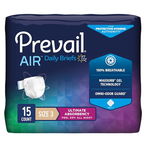 Prevail Breezers 360 Incontinence Briefs Ultimate Absorbency Size 3 15 Count Pack of 4