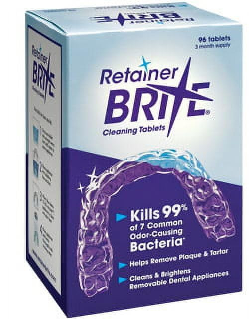 Retainer Brite Tablets for Cleaner Retainers and Dental Appliances 96 Count