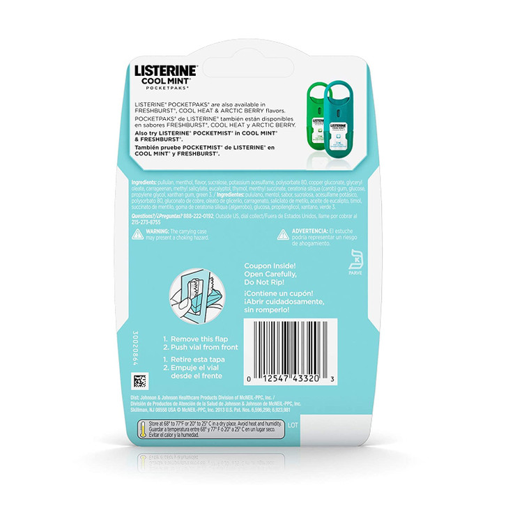 Listerine Cool Mint Pocketpaks 24 count pack of 6