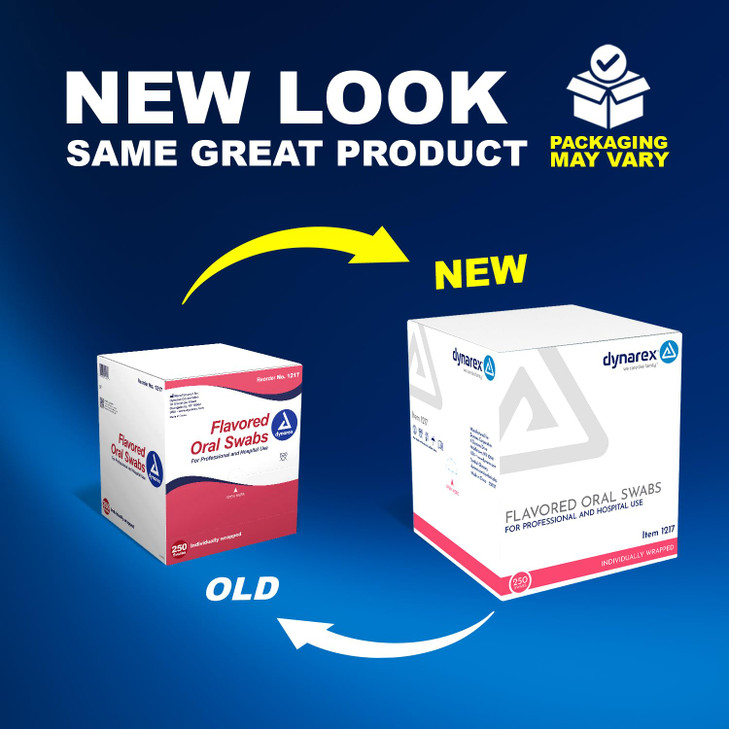Dynarex DentifriceFlavored Swabsticks Pleasant Tasting Cotton Swabs That Gently Soothe and Refresh Dry Mouth Individuall
