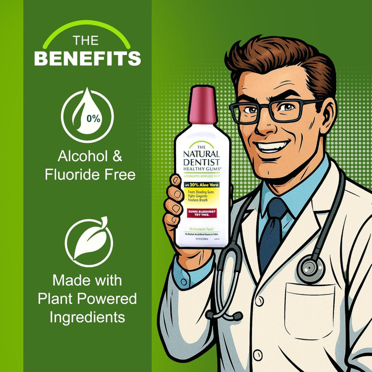 The Natural Dentist Healthy Gums AntigingivitisAntiplaque Rinse Adults 12 Up Gingivitis Mouthwash for Bleeding Gums Safe