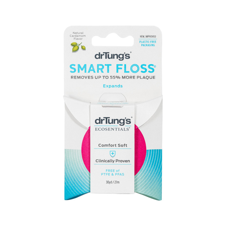 DrTungs Smart Floss Natural Floss PTFE PFAS Free Floss Gentle on Gums Expands Stretches BPA Free Natural Dental Floss Ca