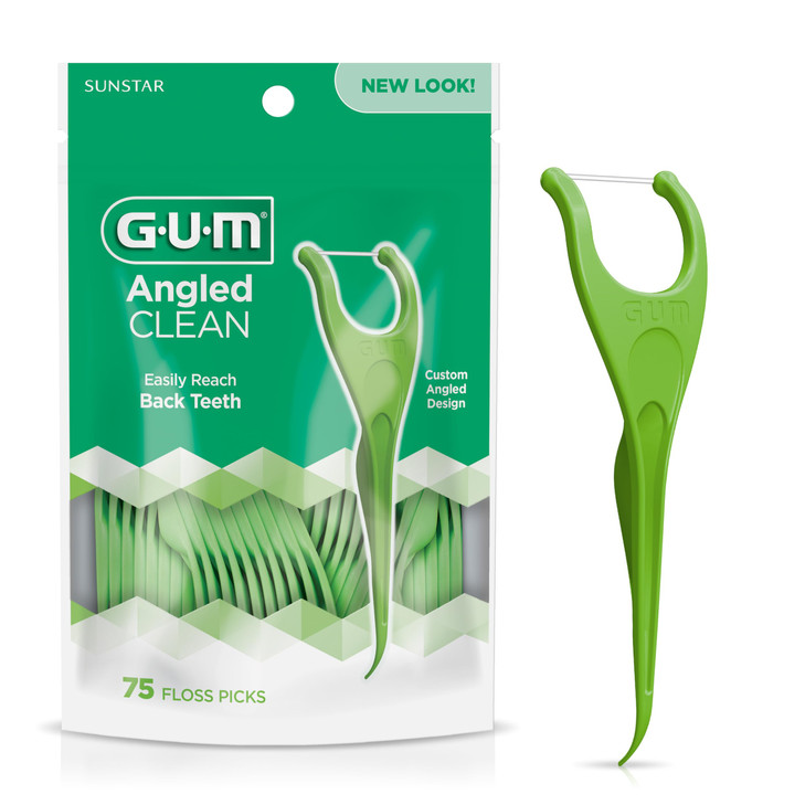 GUM Angled Floss Picks Perfect for Tight Teeth Extra Strong ShredResistant Dental Floss Angled for Easy Reach Dental Flo