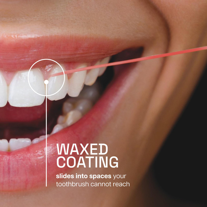 REACH Waxed Dental Floss Cinnamon Plaque Remover for Teeth Shred Resistant Floss Slides Smoothly Easy to Use Waxed Deep
