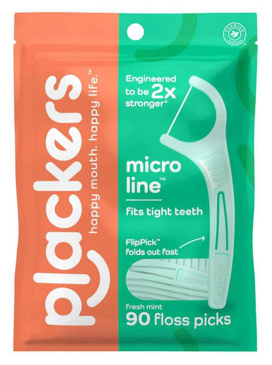 Plackers Micro Dental Flossers Mint Pack of 36 90 Count Pack of 3 270 count