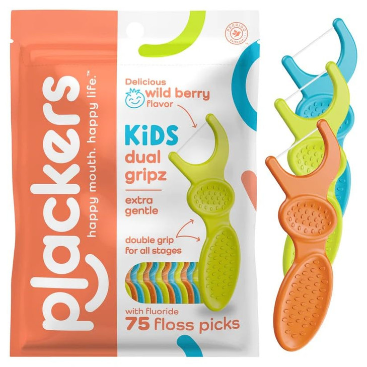 Plackers Kids Flossers 75 Count Pack of 3