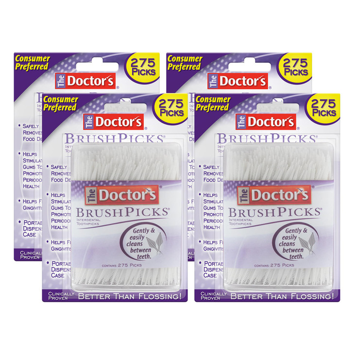 The Doctors BrushPicks Interdental Brushes Dental Picks Gently Remove Food Debris from Braces Dental Work 275 Count Pack