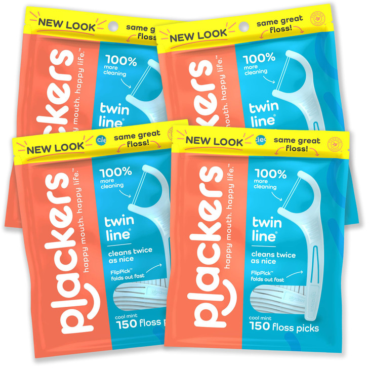 Plackers TwinLine Dental Flossers Advanced Whitening and Dual Action Flossing System Easy Storage Super Tuffloss 2X The