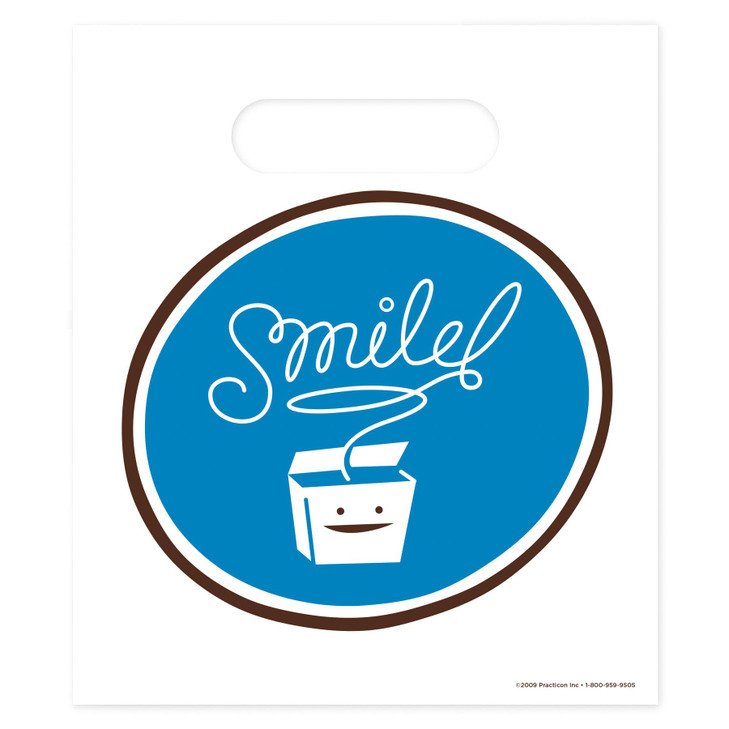 Practicon Smile Floss 734 x 9 Dental Giveaway Bag Dental Hygiene Patient Care Goodie Bag Dentist Office Plastic Gift Bag