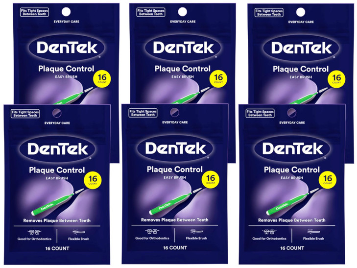 Dentek Easy Brush Cleaners Extra Tight Spaces 16 Count 6 Pack