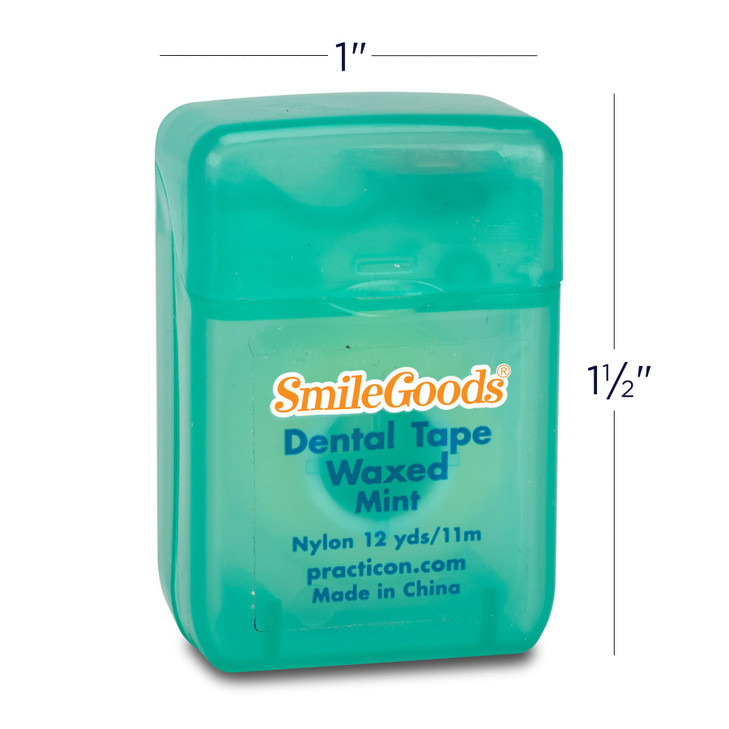 SmileGoods Mint Waxed 12 Yard Dental Tape Shred Resistant Nylon Tape Floss Mini Sample Size for Giveaways Travel Kids Ad