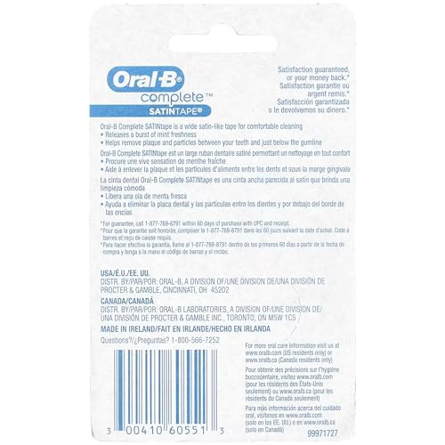 OralB Statin Tape Dental Floss 25m 12 Units by OralB Satin Tape Mint
