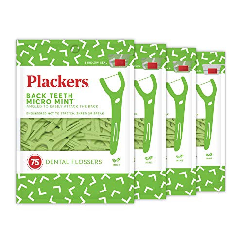 Plackers Back Teeth Micro Mint Dental Flossers Delicious Mint Flavor Provides Easy Access for Back Teeth Builtin Protect