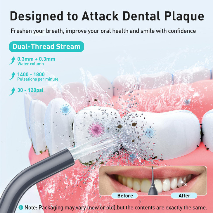 COSLUS Water Dental Flosser Teeth Pick C20F5020E Portable Cordless Oral Irrigator 300ML Rechargeable Travel Irrigation C