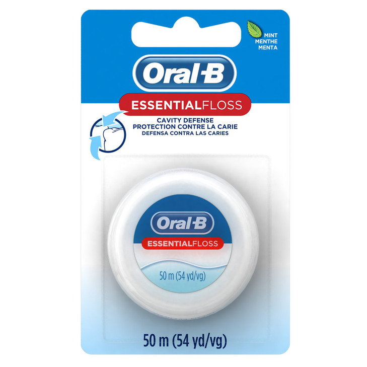 OralB Dental Floss Essential Floss Mint Waxed 54 Yd Pack of 24