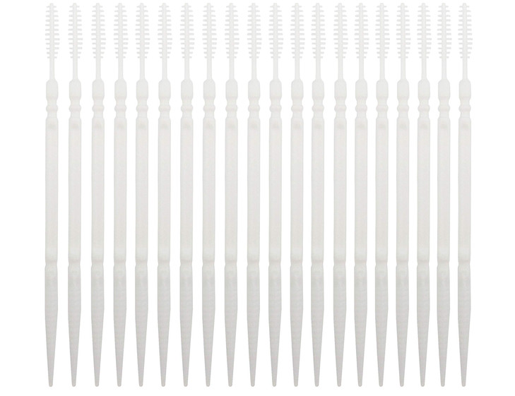LBY Plastic Toothpicks Interdental Toothpicks with Brush and Flat Rhombus Tips Home Teeth Cleaning Tool Plastic White Pa