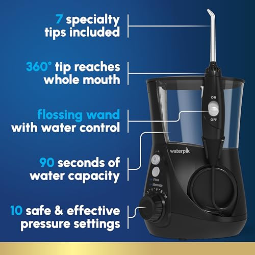 Waterpik Aquarius Water Flosser For Teeth Cleaning Gums Braces Dental Care Electric Power With 10 Settings 7 Tips For Mu