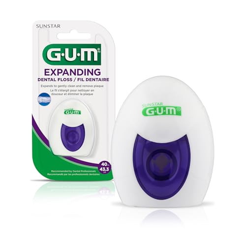 Expanding Dental Floss Waxed Woven Floss Effective Plaque Removal for Tight Teeth Unflavored