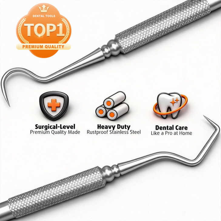 Dental Tools Plaque Remover Teeth Cleaning Tools Kit 6 Pcs Dental Care Kit Stainless Steel Dental Pick Tartar Remover To
