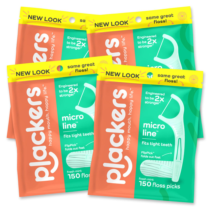 Plackers Micro Mint Dental Flossers FoldOut Toothpick Super Tuffloss Easy Storage with SureZip Seal Fresh Mint Flavor 15