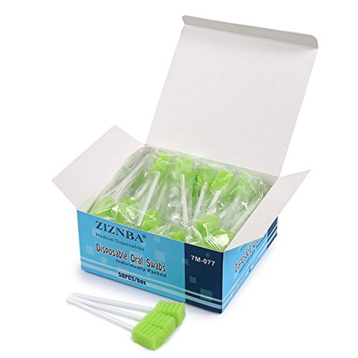 50 Pack Disposable Oral Swabs Sterile Dental Sponge Swabsticks Unflavored for Mouth Gum Cleaning