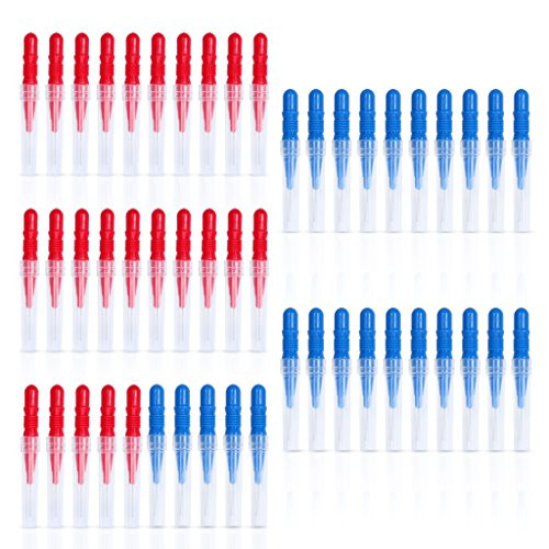 ewinever 50 Count Interdental BrushToothpick Tooth Flossing Head Oral Dental Hygiene Brush Tooth Cleaning Tool RedBlue