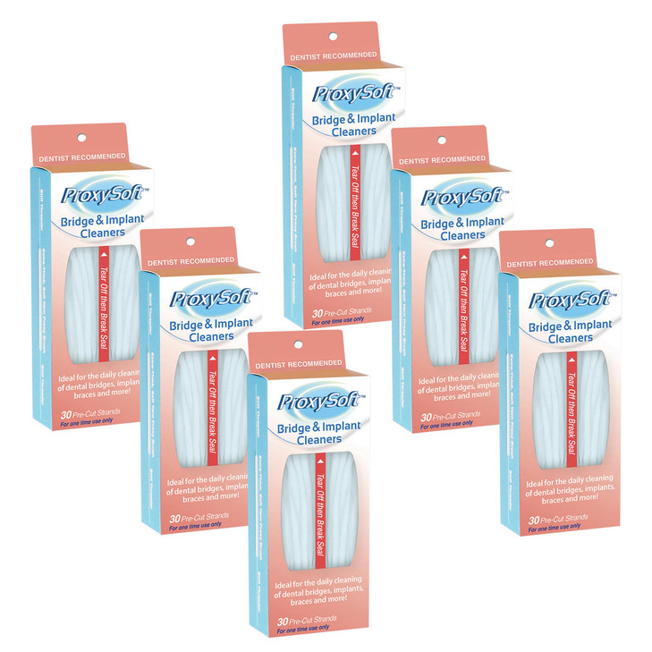 Proxysoft Dental Floss for Bridges and Implants 6 Packs Floss Threaders for Bridges Dental Implants Braces with ExtraThi