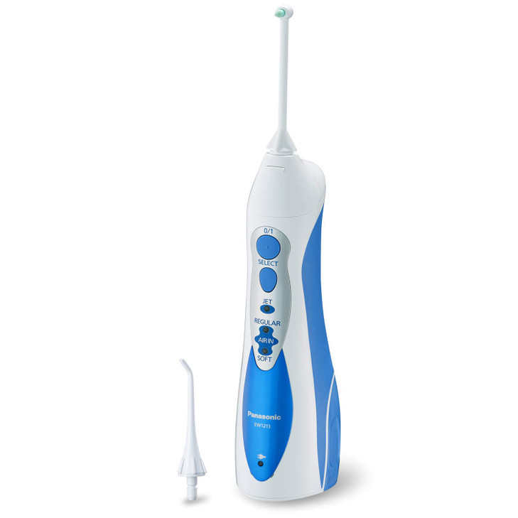 Panasonic Professional Water Flosser for Braces 2in1 Cordless Portable Oral Irrigator with Jet Nozzle Tuft Brush EW1213A
