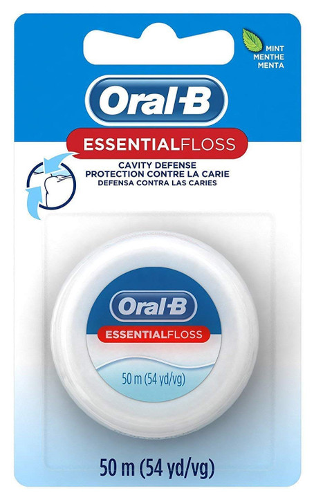 OralB Essential Floss Waxed Mint 54 Yards 50 Meters Pack of 2