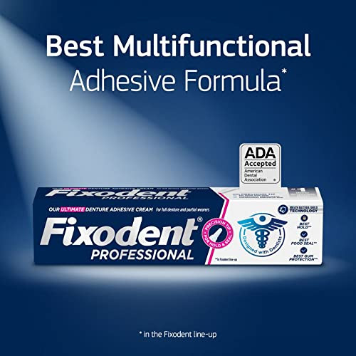 Fixodent Professional Ultimate Denture Adhesive Cream for Full and Partial Dentures 18 oz 4 Pack