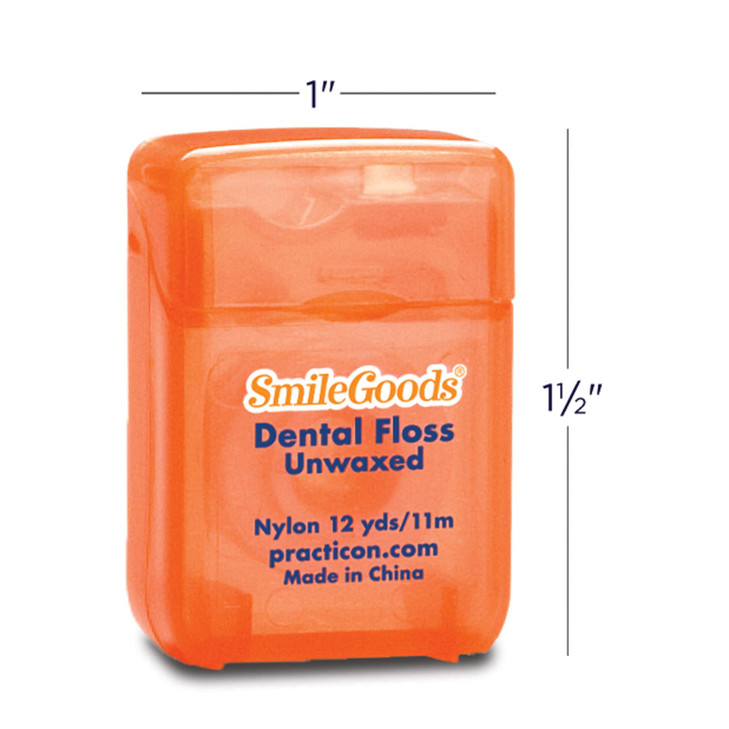 SmileGoods Unwaxed Dental Floss 12 yards Bulk Pack of 72