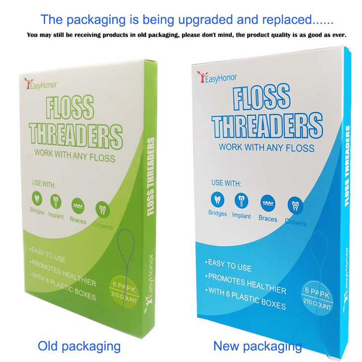 EasyHonor Dental Floss Threaders for Braces Bridges and Implants210 Count Pack of 6
