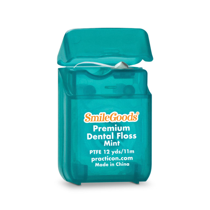 SmileGoods Premium PTFE Dental Floss 12 yds Mint Bulk Pack of 72