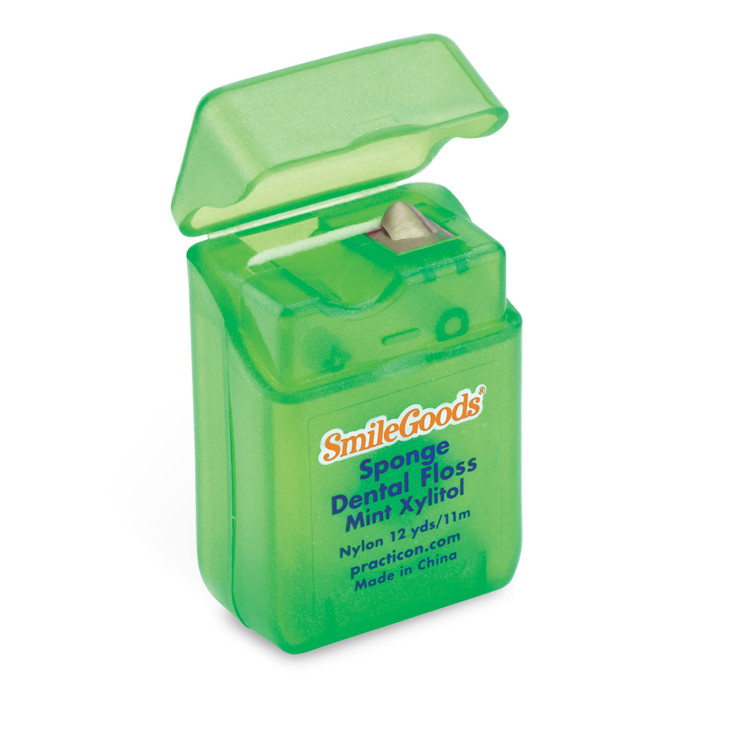 SmileGoods Sponge Dental Floss 12 yds Mint Xylitol Bulk Pack of 72