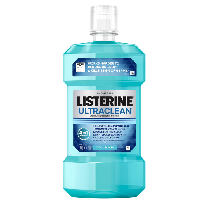 Listerine Ultraclean Oral Care Antiseptic Mouthwash Everfresh Technology to Help Fight Bad Breath Gingivitis Plaque Tart
