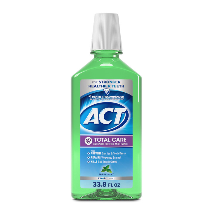 ACT Total Care Zero Alcohol Anticavity Fluoride Mouthwash 338 fl oz Fresh Mint