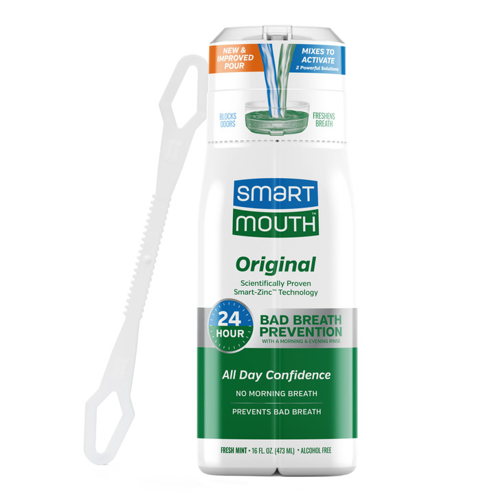 SmartMouth Original Activated Mouthwash Tongue Cleaner Bad Breath Support Mint