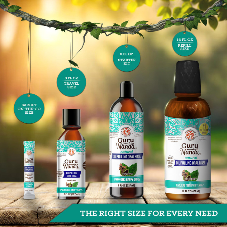 GuruNanda CocoMint Oil Pulling Mouthwash for Complete Oral Hygiene 7 Essential Oils Vitamins for Happy Teeth Gums Fresh